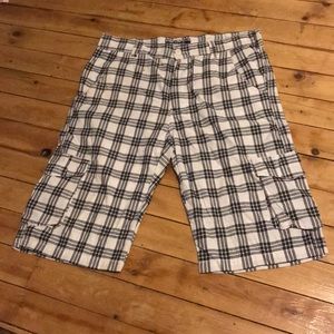 Plaid cargo shorts